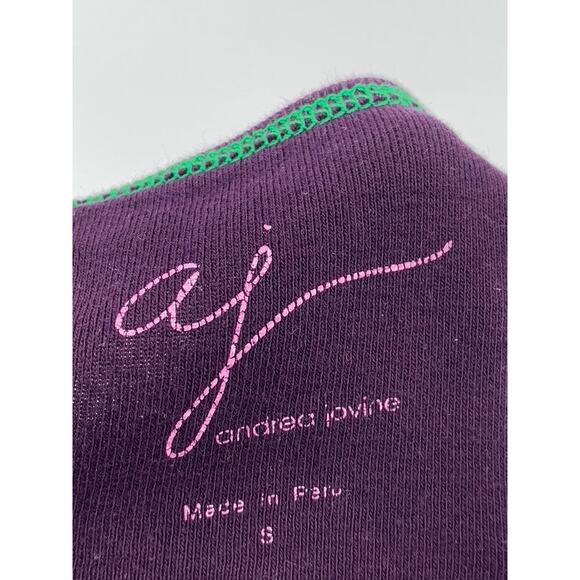 AJ ANDREA JOVINE Women's Purple-Green Scoop-Neck Knit A-Line Knee Dress SZ S - Picture 8 of 10